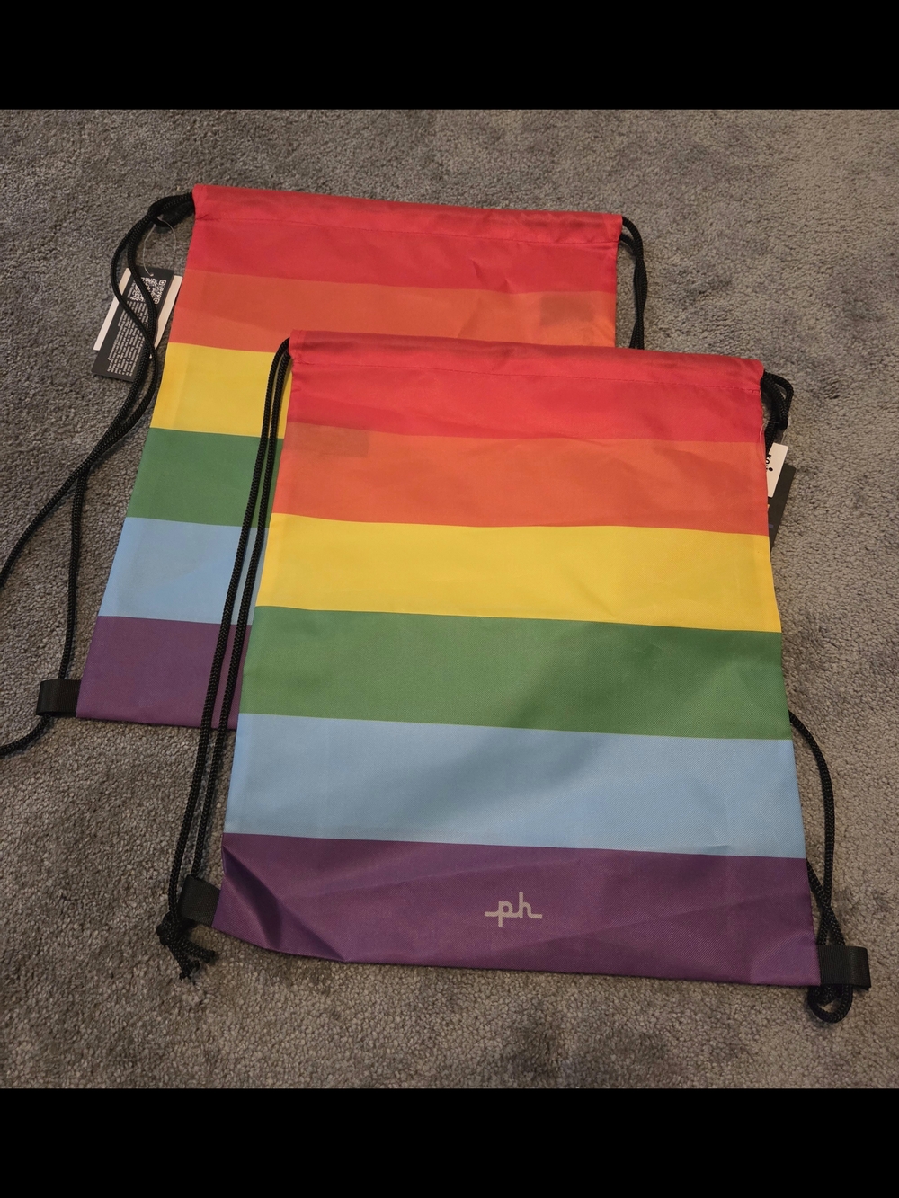 Rainbow Stripe Drawstring Tote/Backpack - Multicolor